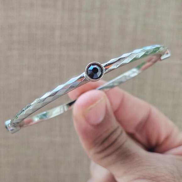 Vintage Graziano CN Bracelet Silver Tone Bangle Wrist Band Jewelry Size 7.5 in - Picture 3 of 11